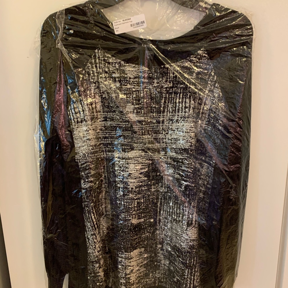 Karen Kane Foil Contrast Knit Top - Picture 6 of 7